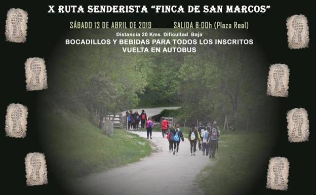 Último día para apuntarse a la X Ruta Senderista «Finca de San Marcos»