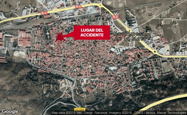 Herido un hombre de 78 años tras ser atropellado en una calle de Navalmoral de la Mata
