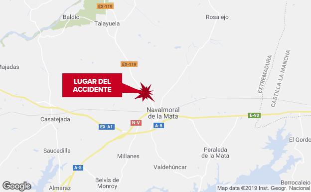 Herida grave una joven de 22 años tras una salida de vía cerca de Talayuela