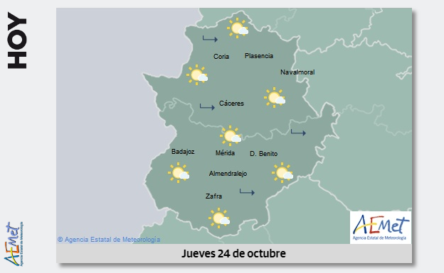 Las temperaturas máximas suben varios grados este jueves en Extremadura