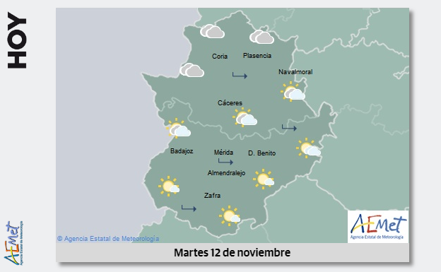 Lluvias débiles en el tercio norte de la región y mínimas en descenso