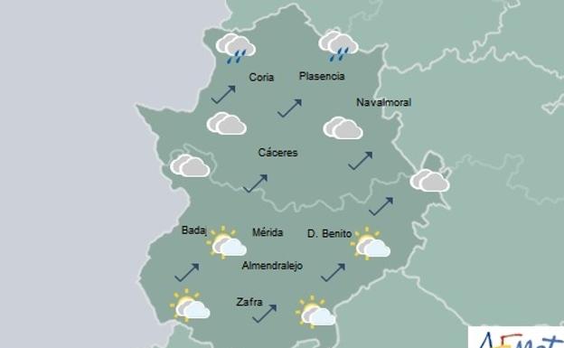 La lluvia no abandona Extremadura este miércoles