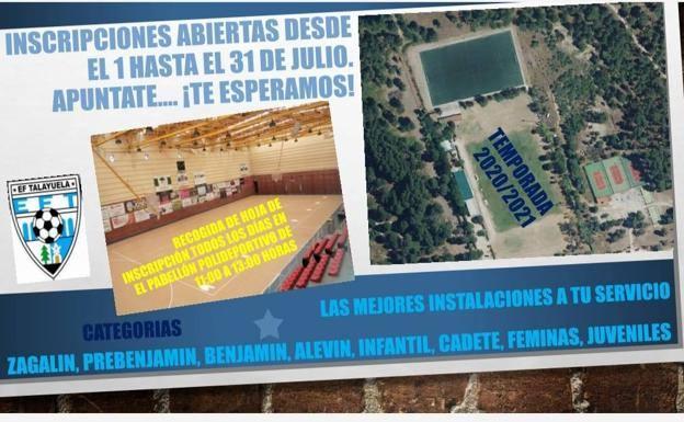 Continúa abierto el plazo de inscripción a la Escuela de Fútbol de Talayuela Temporada 2020-2021