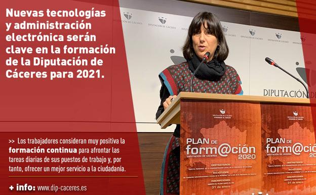Nuevas tecnologías y administración electrónica serán clave en la formación de la Diputación de Cáceres para 2021