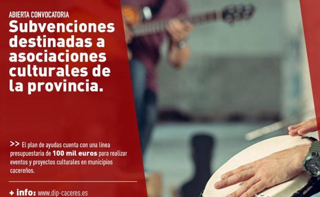 Diputación abre la convocatoria de subvenciones destinadas a asociaciones culturales de la provincia