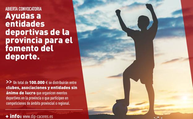 La Diputación abre la convocatoria de ayudas a entidades deportivas de la provincia para el fomento del deporte