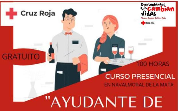 Cruz Roja organiza un curso gratuito de Ayudante de camarera/o de barra y sala