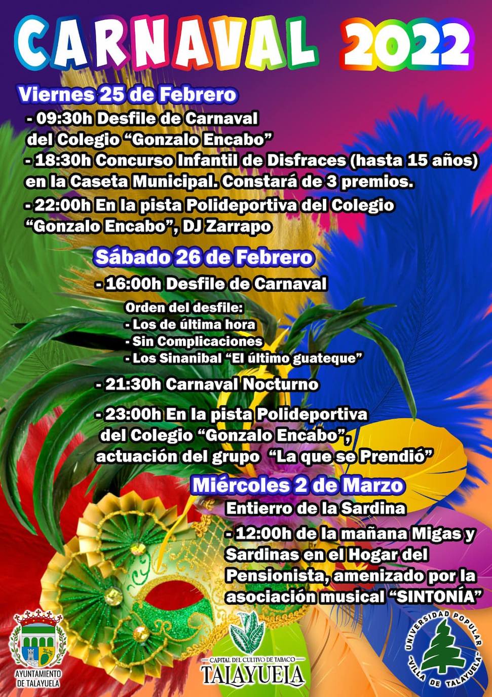 Concurso infantil de disfraces esta tarde a las 18.30 horas en Talayuela