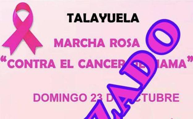 Aplazada la Marcha contra el Cáncer de Mama por la lluvia