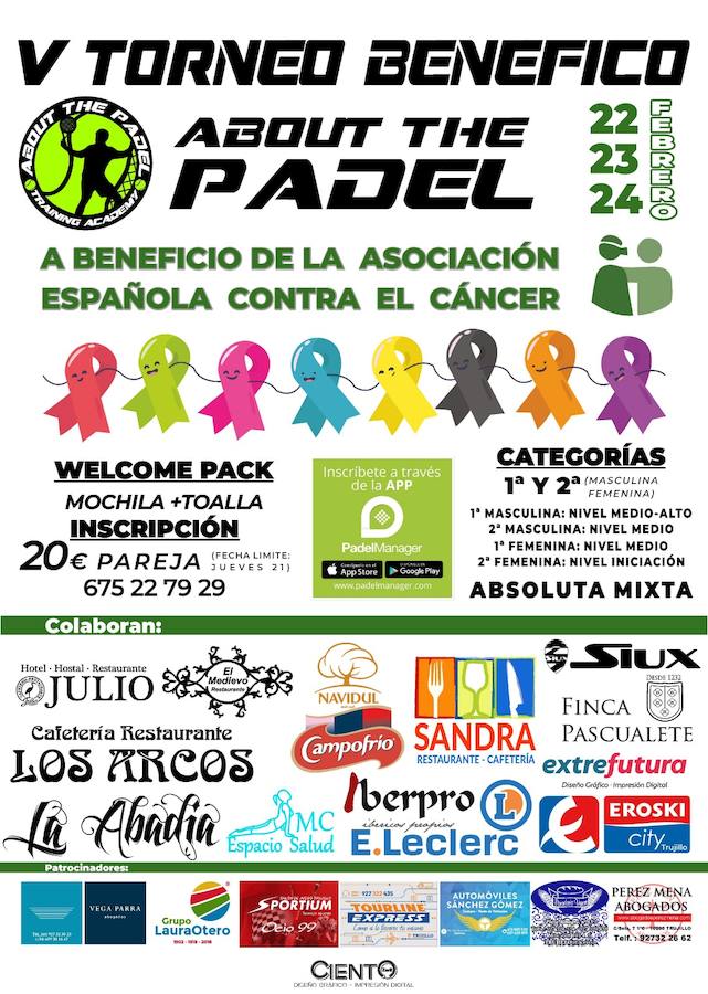 El torneo de pádel en beneficio de la AECC cuenta con 52 parejas