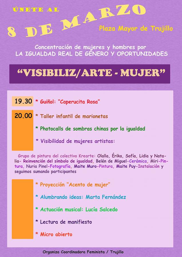 La plaza Mayor acoge esta tarde diferentes propuestas con la programación 'Visiviliz/Arte-Mujer'