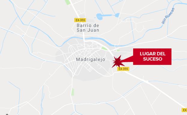 Un vecino de Madrigalejo muere en un accidente de moto en la EX-355