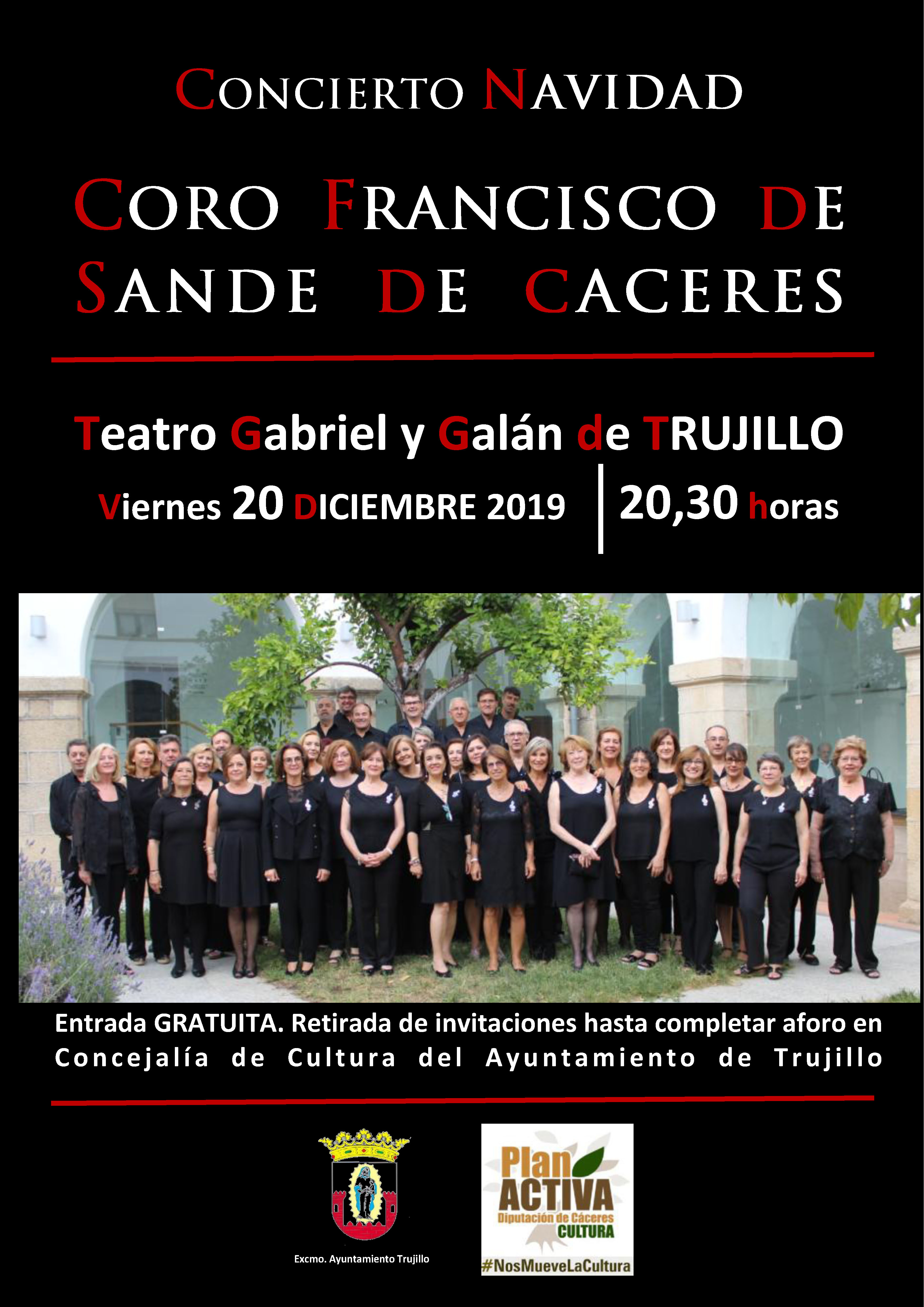 La Coral Francisco de Sande ofrecerá hoy un concierto en el teatro Gabriel y Galán