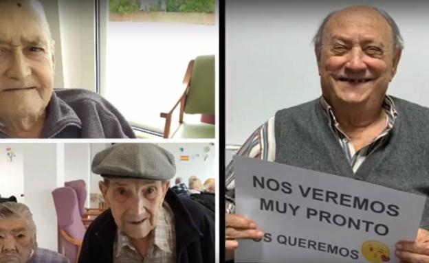 Los mayores de la residencia de Santa Marta de Magasca protagonizan un vídeo para mandar un mensaje de ánimo