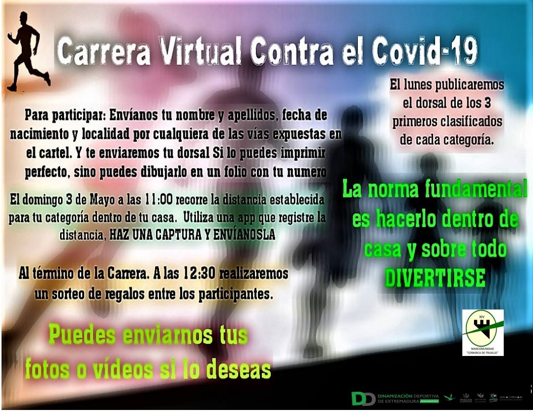 La carrera virtual contra el COVID-19, para el 3 de mayo, a las 11 de la mañana
