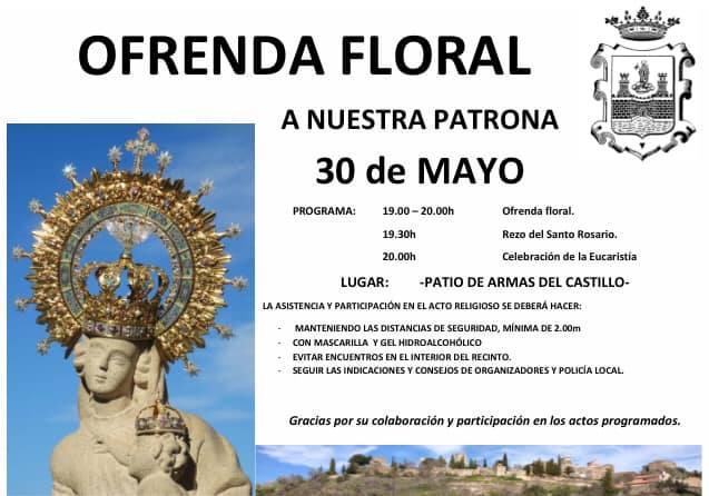 Mascarillas y flores en la ofrenda floral a la Patrona, prevista para el 30 de mayo en el castillo