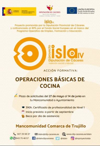 La Mancomunidad acogerá un curso de Operaciones Básicas de Cocina