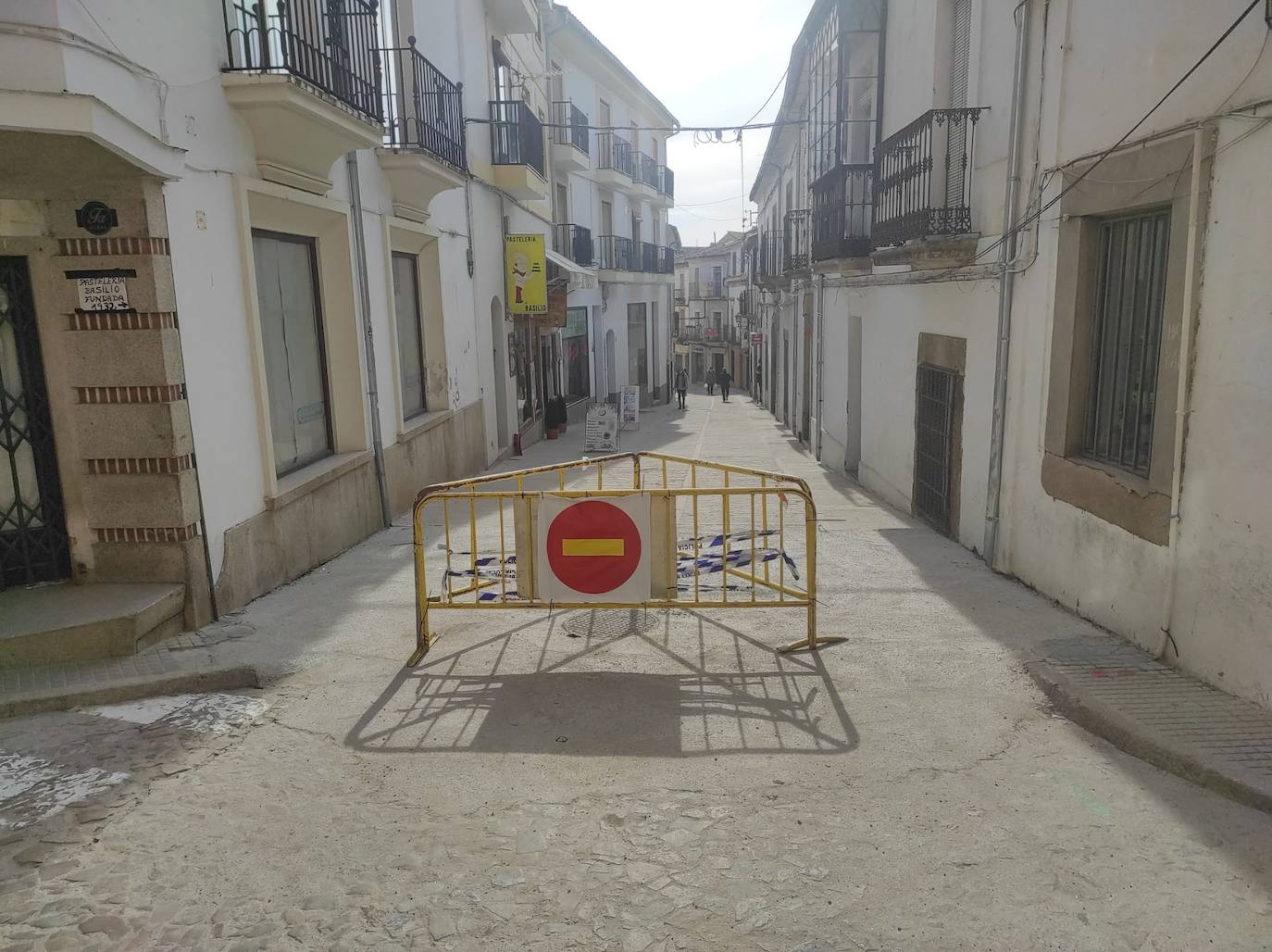La calle Herreros, en el centro de la ciudad, continuará cortada al tráfico de forma temporal