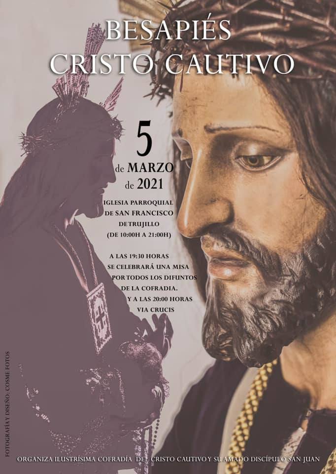 Besapiés del Cristo Cautivo, en la iglesia de San Francisco.