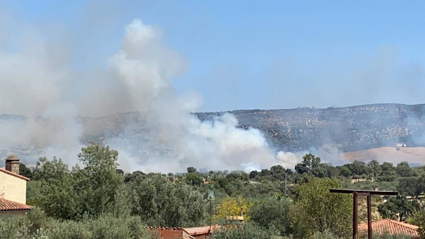 Infoex logra estabilizar un incendio forestal en el término municipal de Madroñera