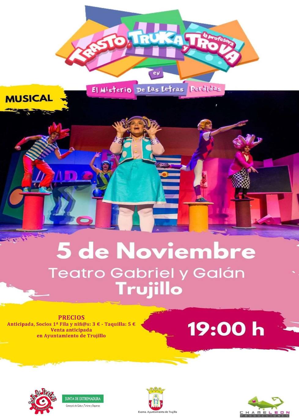 El teatro Gabriel y Galán acoge hoy la obra musical 'Trasto, Truka y Trova en el ministerio de las letras perdidas'