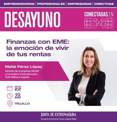El desayuno 'Finanzas con EME: en la emoción de vivir de tus rentas', previsto para este martes