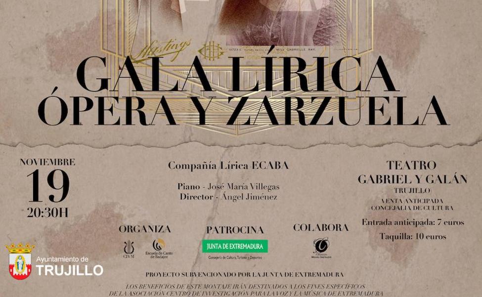 La Gala Lírica tendrá lugar el sábado en el Gabriel y Galán