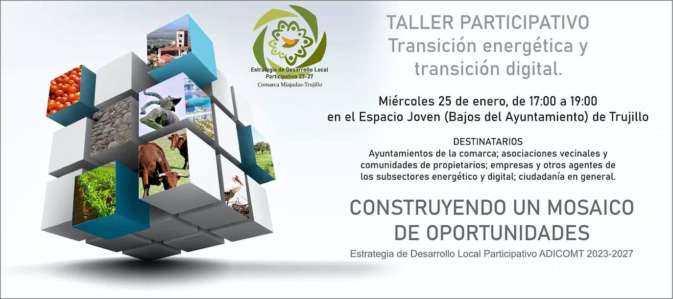 Adicomt celebrará este miércoles un taller participativo sobre transición ecológica y digital