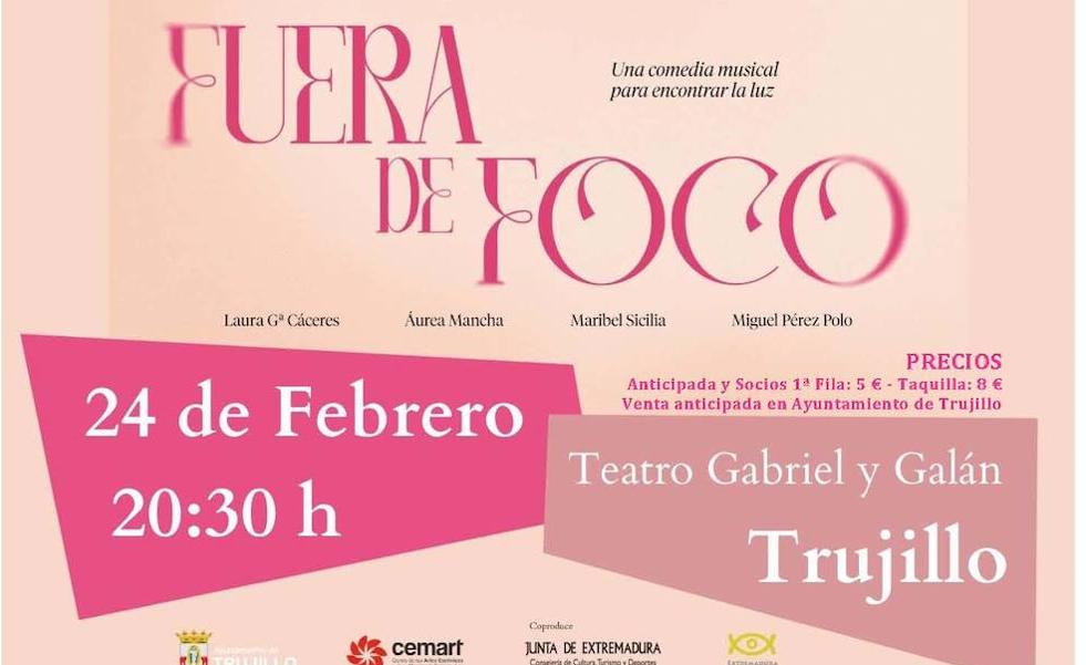 La comedia musical 'Fuera de foco', hoy, en el teatro Gabriel y Galán