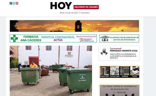 HOY Valverde de Leganés se convierte en referente informativo durante la crisis del coronavirus
