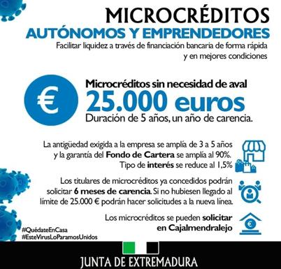 Línea de microcréditos para autónomos y emprendedores.