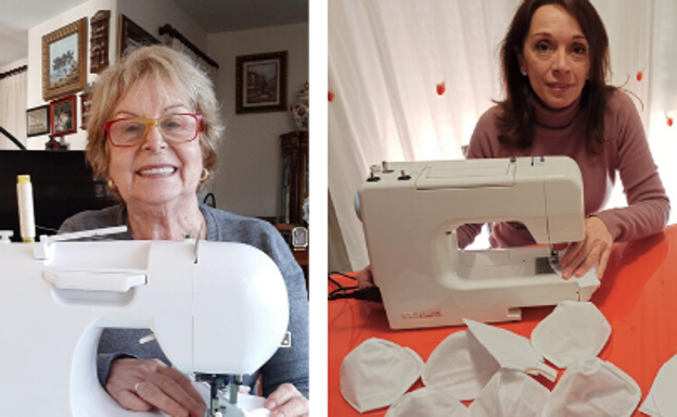 Pacenses confeccionan mascarillas con material financiado por la Fundación Dolores Bas