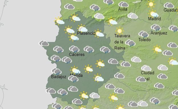 Lluvias y bajada de temperaturas en Extremadura