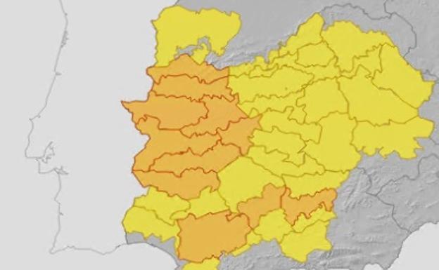 Alerta naranja para este domingo y lunes