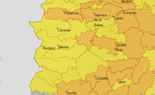 Aviso amarillo para hoy y mañana