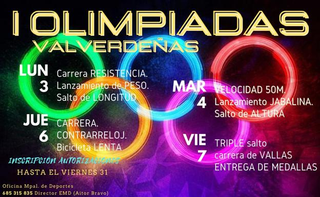 Este lunes arrancan las I Olimpiadas Valverdeñas