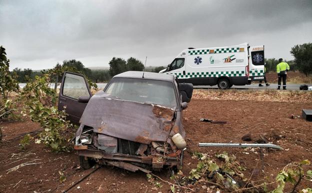 Un hombre resulta herido tras una salida de vía entre La Albuera y Valverde de Leganés