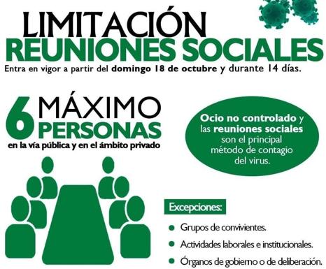 Esta noche entran en vigor la nueva restricción de limitación de reuniones