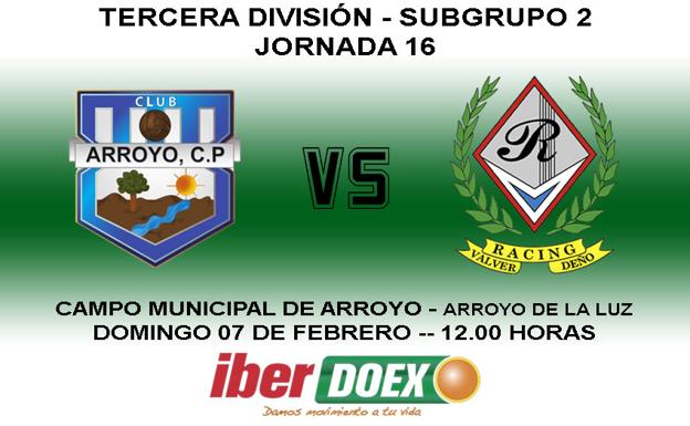 Este domingo, Arroyo – Racing Valverdeño