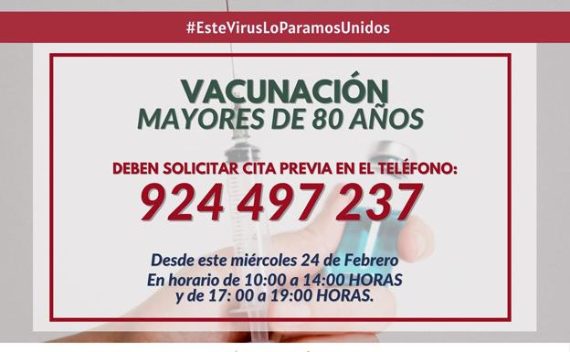 Este jueves comienza la vacunación de los mayores de 80 años
