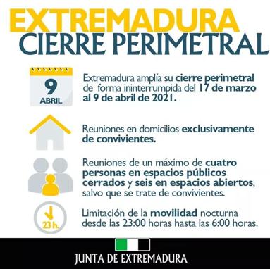 Extremadura ya se encuentra cerrada perimetralmente