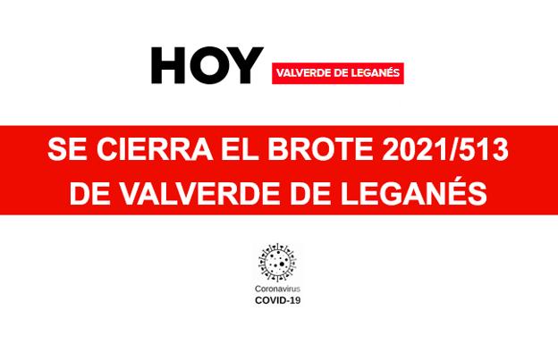 Se cierra el brote 2021/513 en Valverde de Leganés