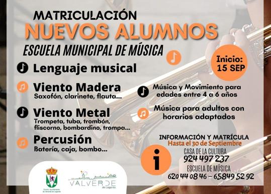 Abierto el plazo de matriculación para la Escuela Municipal de Música