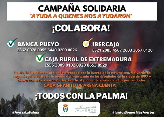 En marcha una campaña para ayudar a los afectados en La Palma