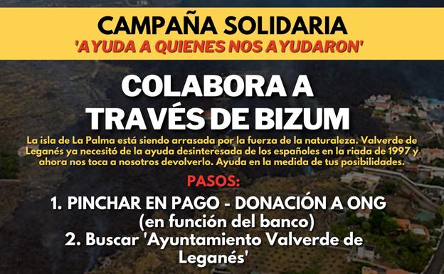 Se habilita Bizum para colaborar con los afectados en La Palma