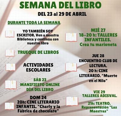 La Semana del Libro se alargará del 23 al 29 de abril