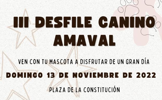 Este domingo, a las 12.00 horas, Amaval celebra el III Desfile Canino