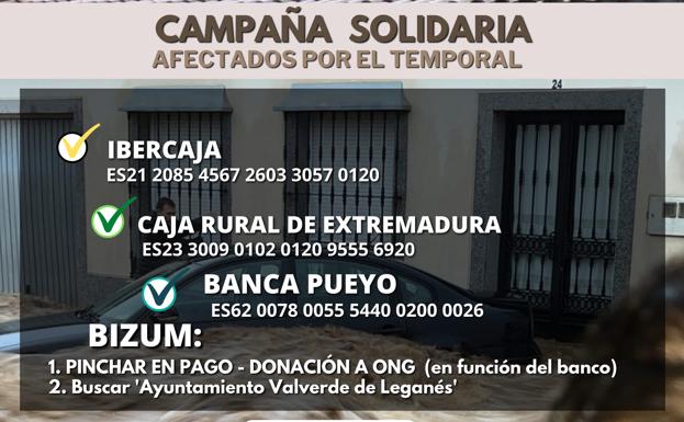 Comienza la campaña solidaria para ayudar a los municipios extremeños afectados por el temporal