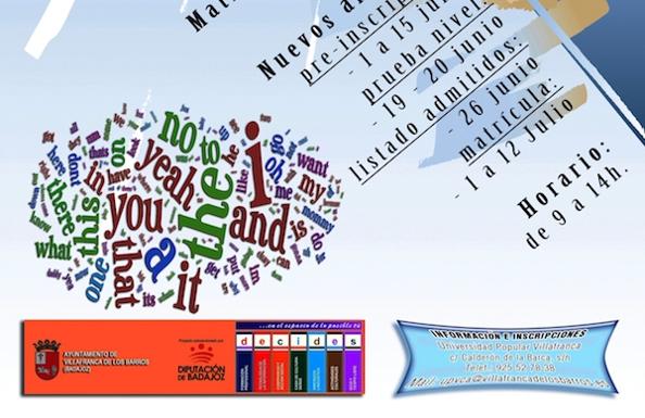 Abierto el plazo de matrículación del curso 2019-2020 de la Escuela Municipal de Idiomas