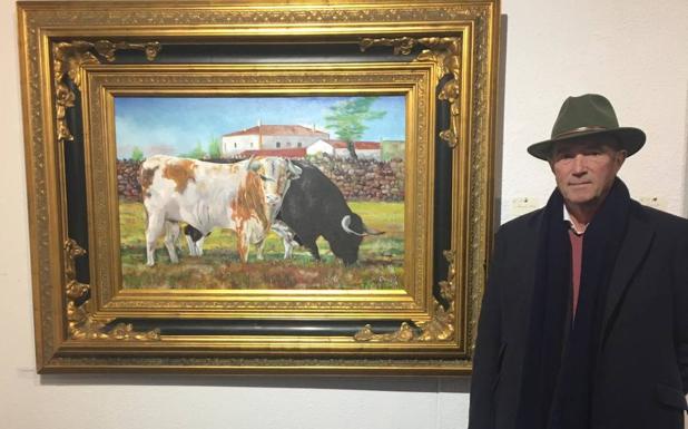 El pintor emeritense Manuel Coronado Aza expone en la Casa de Cultura